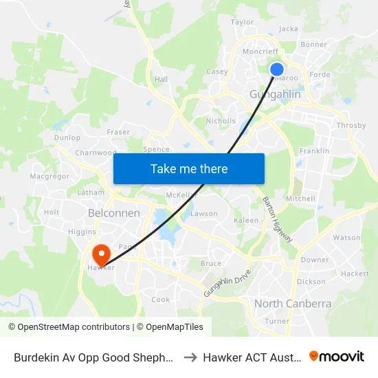 Burdekin Av Opp Good Shepherd Ps to Hawker ACT Australia map