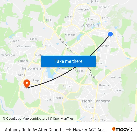Anthony Rolfe Av After Debortoli St to Hawker ACT Australia map
