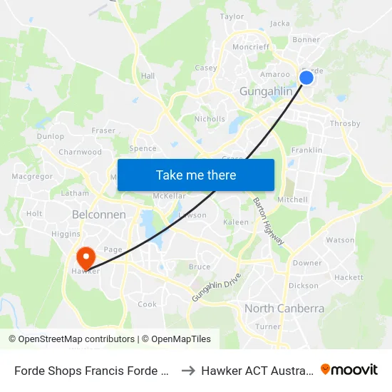 Forde Shops Francis Forde Bvd to Hawker ACT Australia map