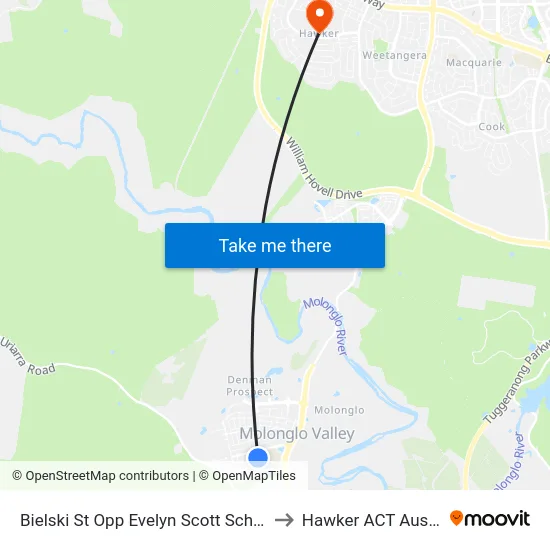 Bielski St Opp Evelyn Scott School Sso to Hawker ACT Australia map