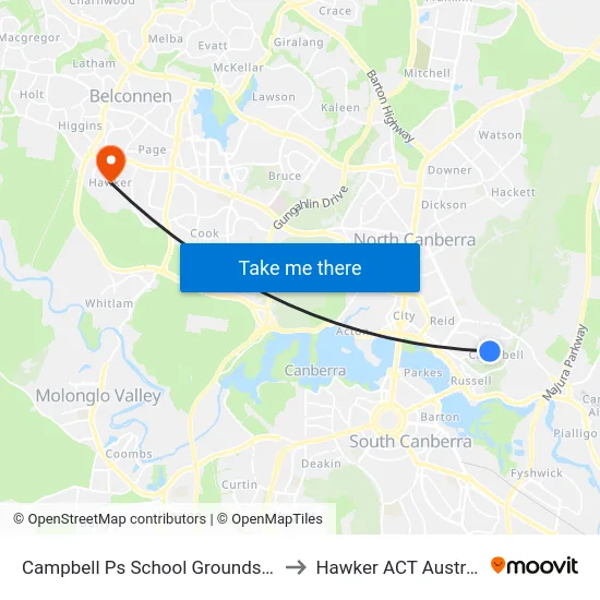 Campbell Ps School Grounds Sso to Hawker ACT Australia map