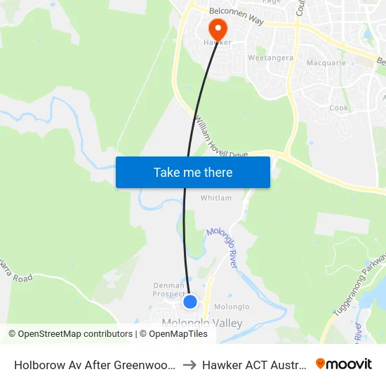 Holborow Av After Greenwood St to Hawker ACT Australia map