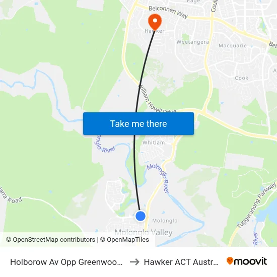 Holborow Av Opp Greenwood St to Hawker ACT Australia map