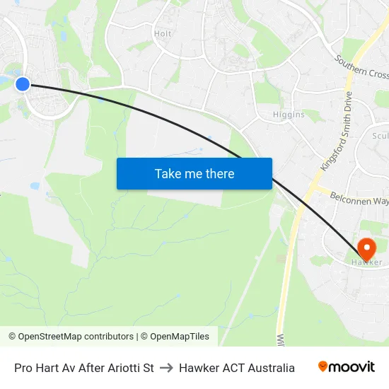 Pro Hart Av After Ariotti St to Hawker ACT Australia map