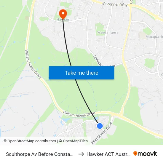 Sculthorpe Av Before Constable St to Hawker ACT Australia map