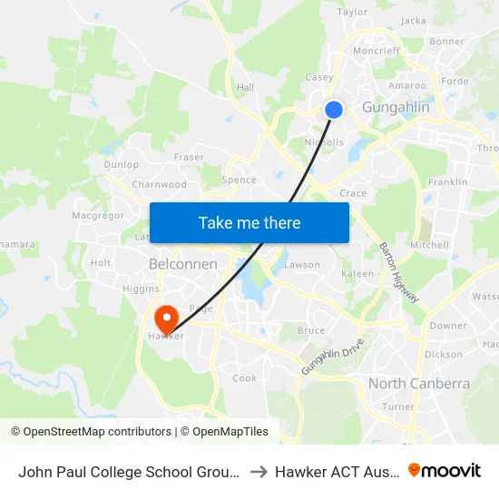 John Paul College School Grounds Sso to Hawker ACT Australia map
