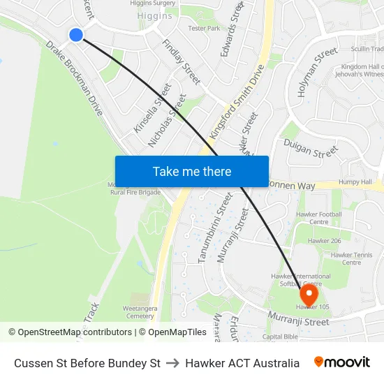 Cussen St Before Bundey St to Hawker ACT Australia map