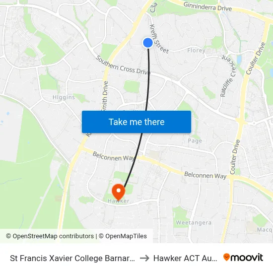 St Francis Xavier College Barnard Cct Sso to Hawker ACT Australia map