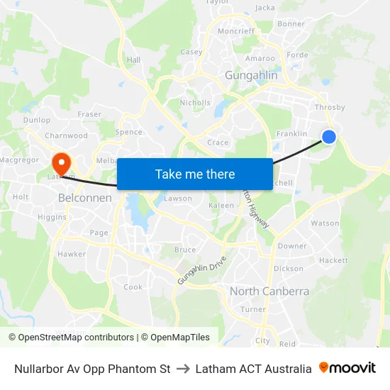 Nullarbor Av Opp Phantom St to Latham ACT Australia map