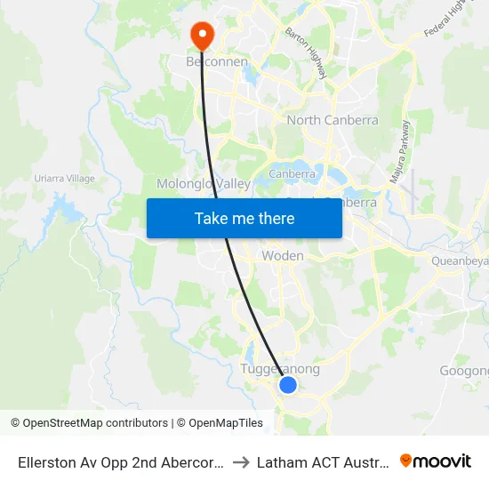 Ellerston Av Opp 2nd Abercorn Cr to Latham ACT Australia map