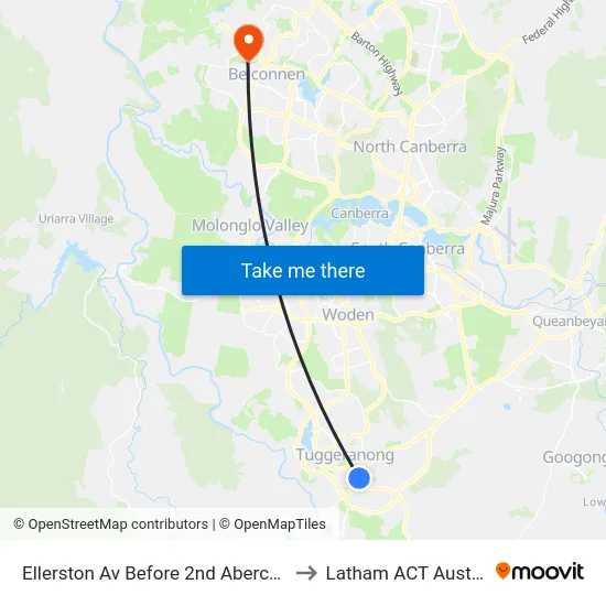 Ellerston Av Before 2nd Abercorn Cr to Latham ACT Australia map