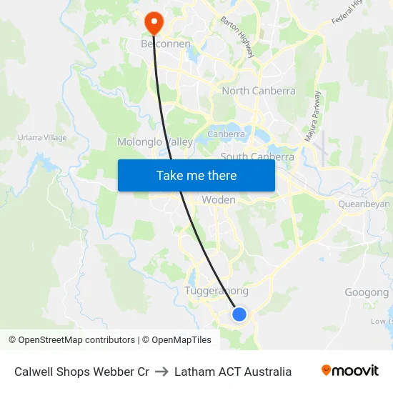 Calwell Shops Webber Cr to Latham ACT Australia map