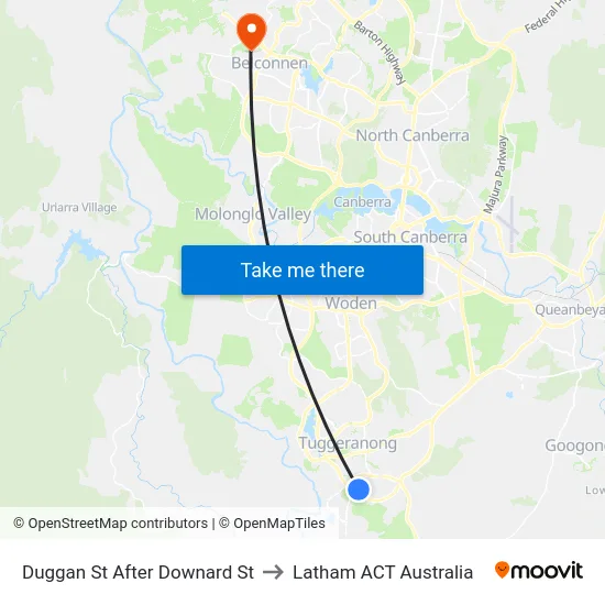 Duggan St After Downard St to Latham ACT Australia map