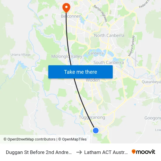 Duggan St Before 2nd Andrew Cr to Latham ACT Australia map