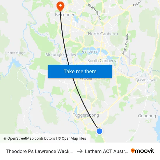 Theodore Ps Lawrence Wackett Cr to Latham ACT Australia map