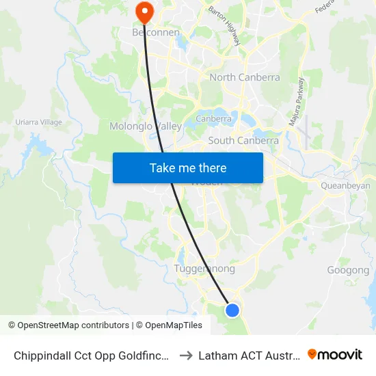 Chippindall Cct Opp Goldfinch Cct to Latham ACT Australia map