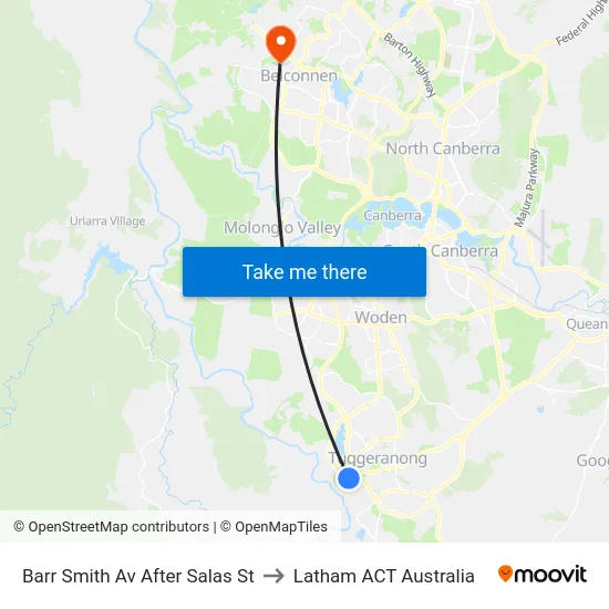 Barr Smith Av After Salas St to Latham ACT Australia map