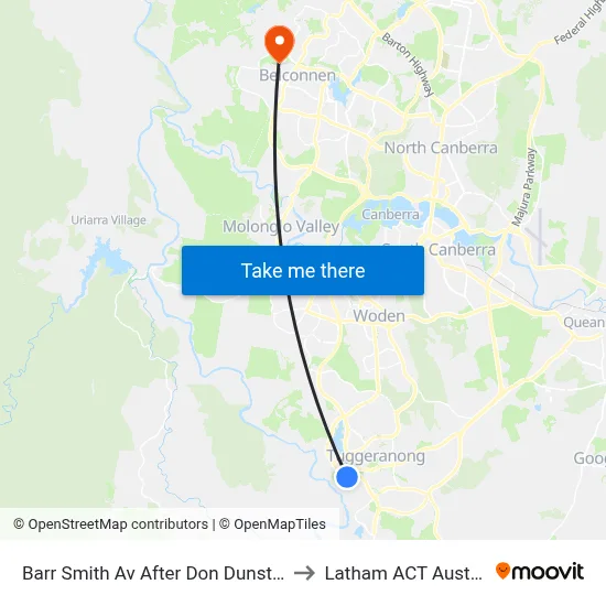 Barr Smith Av After Don Dunstan Dr to Latham ACT Australia map