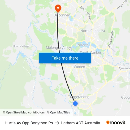 Hurtle Av Opp Bonython Ps to Latham ACT Australia map
