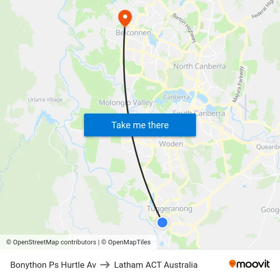 Bonython Ps Hurtle Av to Latham ACT Australia map