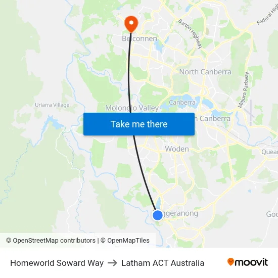Homeworld Soward Way to Latham ACT Australia map
