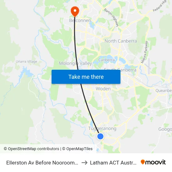 Ellerston Av Before Noorooma St to Latham ACT Australia map