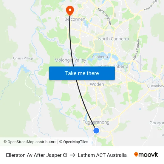 Ellerston Av After Jasper Cl to Latham ACT Australia map