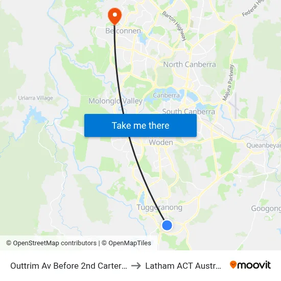 Outtrim Av Before 2nd Carter Cr to Latham ACT Australia map