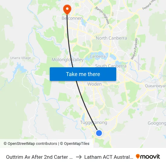 Outtrim Av After 2nd Carter Cr to Latham ACT Australia map