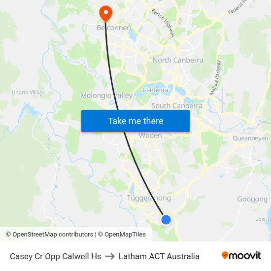 Casey Cr Opp Calwell Hs to Latham ACT Australia map