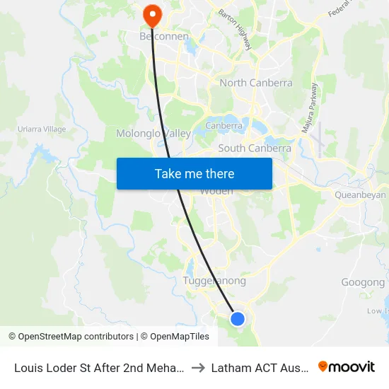 Louis Loder St After 2nd Mehaffey Cr to Latham ACT Australia map