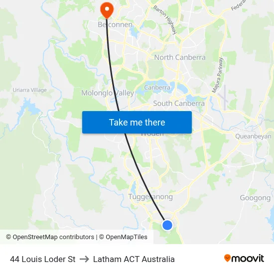 44 Louis Loder St to Latham ACT Australia map