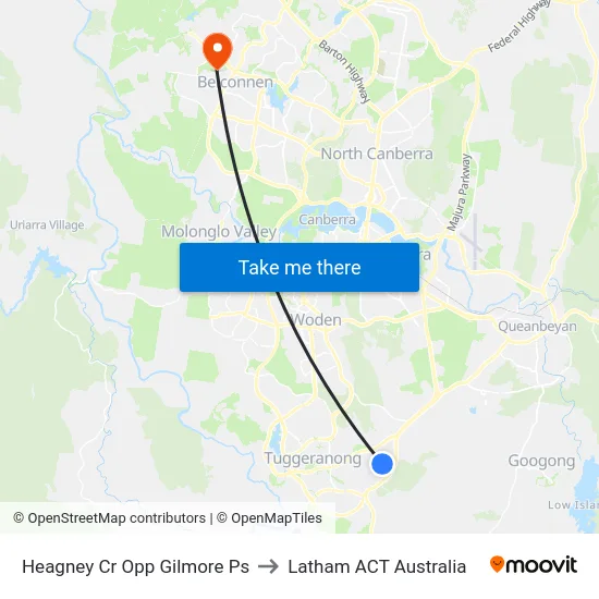 Heagney Cr Opp Gilmore Ps to Latham ACT Australia map