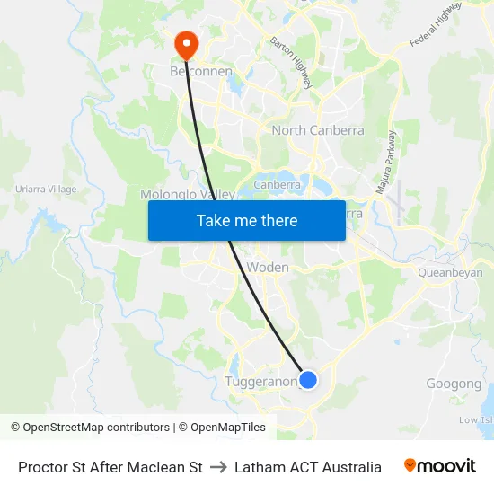 Proctor St After Maclean St to Latham ACT Australia map