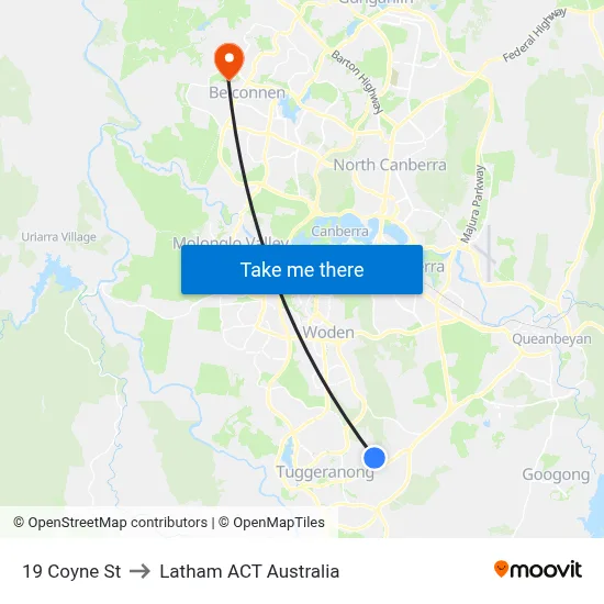 19 Coyne St to Latham ACT Australia map