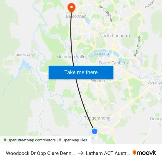 Woodcock Dr Opp Clare Dennis Av to Latham ACT Australia map
