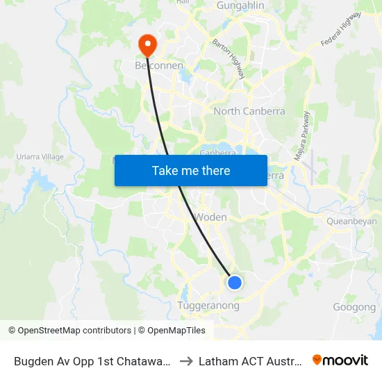 Bugden Av Opp 1st Chataway Cr to Latham ACT Australia map