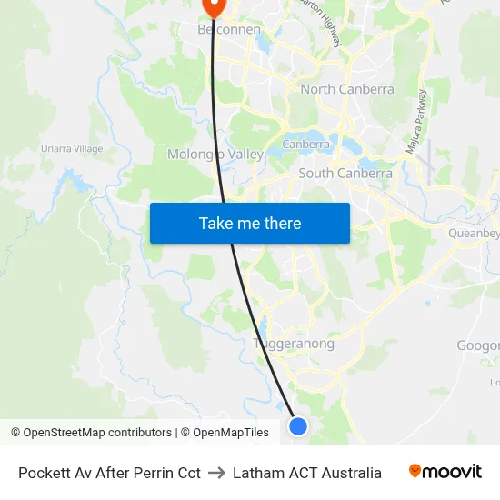 Pockett Av After Perrin Cct to Latham ACT Australia map