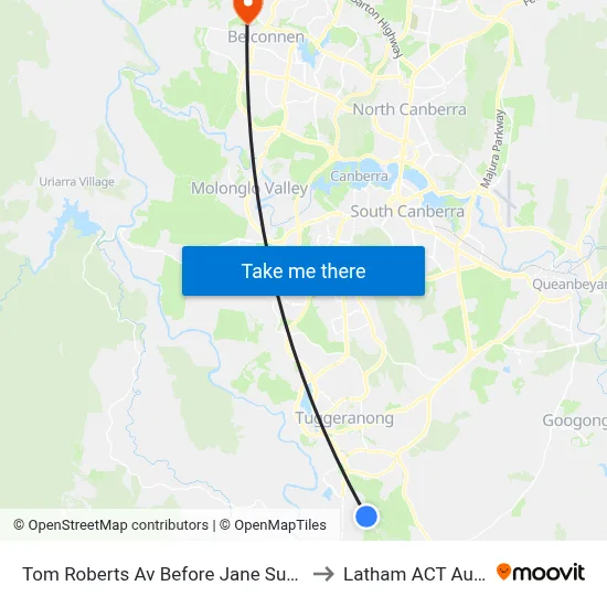 Tom Roberts Av Before Jane Sutherland St to Latham ACT Australia map