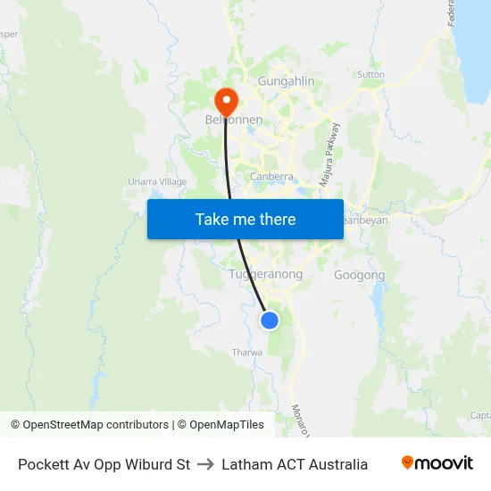 Pockett Av Opp Wiburd St to Latham ACT Australia map