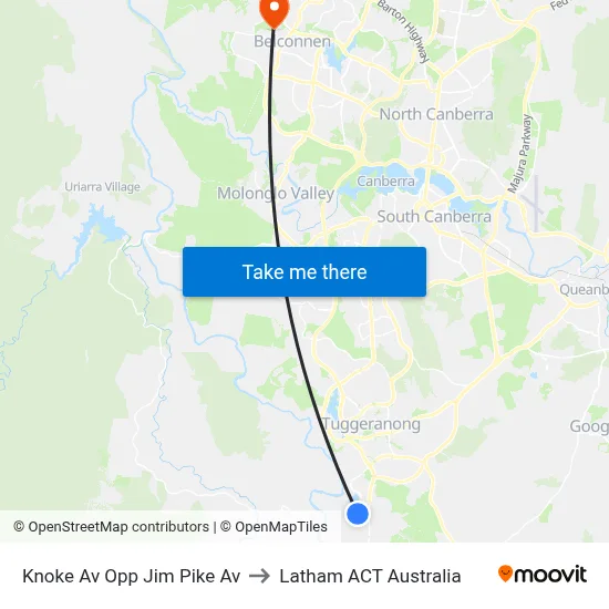 Knoke Av Opp Jim Pike Av to Latham ACT Australia map