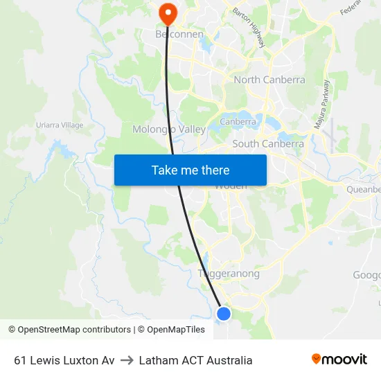 61 Lewis Luxton Av to Latham ACT Australia map