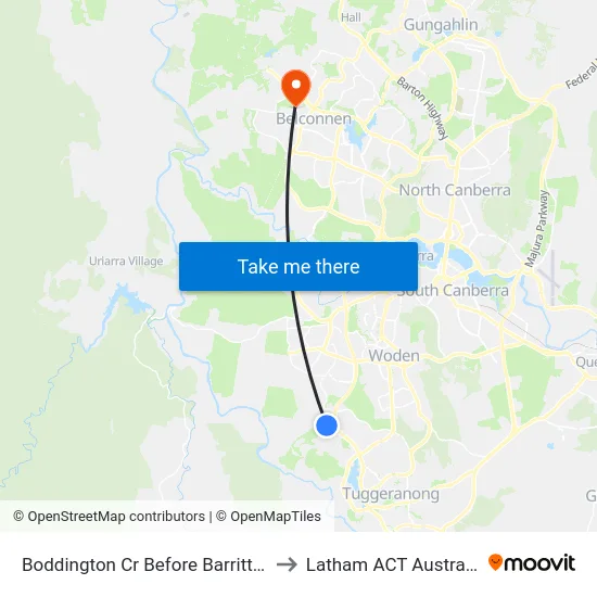 Boddington Cr Before Barritt St to Latham ACT Australia map