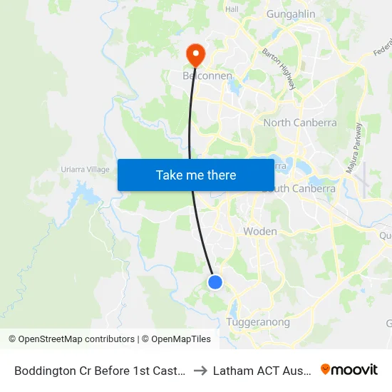 Boddington Cr Before 1st Castley Cct to Latham ACT Australia map