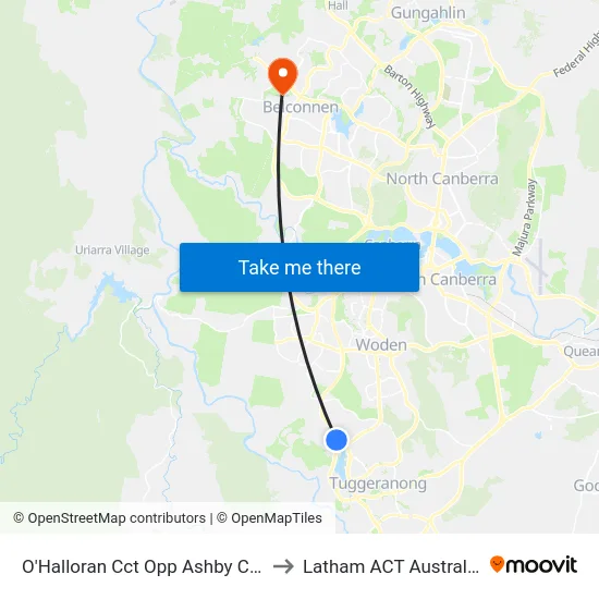 O'Halloran Cct Opp Ashby Cct to Latham ACT Australia map