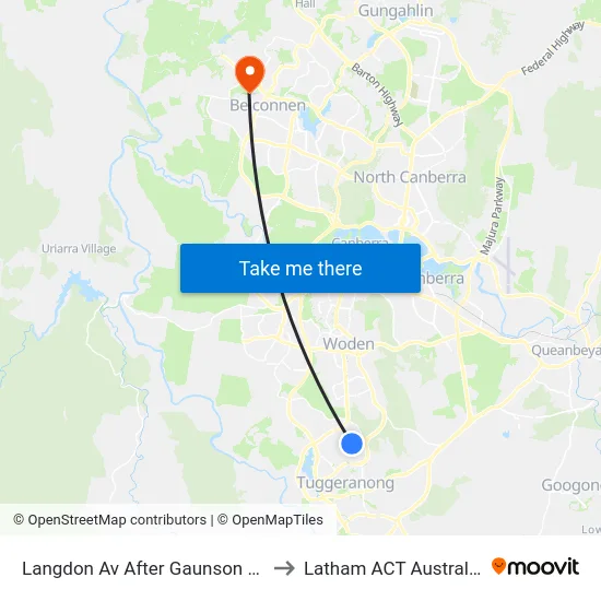 Langdon Av After Gaunson Cr to Latham ACT Australia map