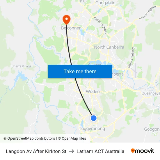 Langdon Av After Kirkton St to Latham ACT Australia map