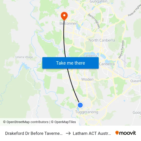 Drakeford Dr Before Taverner St to Latham ACT Australia map