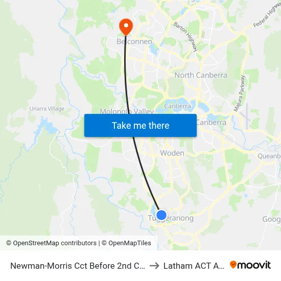 Newman-Morris Cct Before 2nd Cuthbertson Cr to Latham ACT Australia map