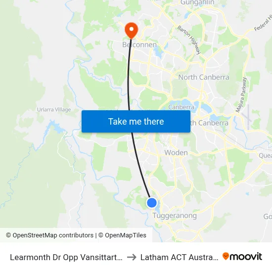 Learmonth Dr Opp Vansittart Cr to Latham ACT Australia map